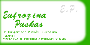 eufrozina puskas business card